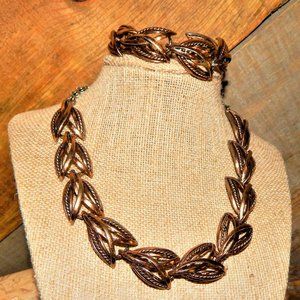 Rare Vintage Star Jewelry Copper Plated Necklace & Bracelet Set